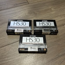 NEW TDK HS30 8mm Video Cassette MP 28 m P6-30 NEW SEALED UNUSED 3 Pack 
