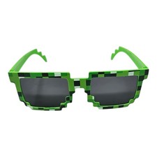 Green Pixelated Sunglasses Video Game Style Novelty Costume Glasses