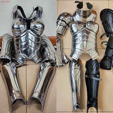 Medieval Knight Queen Plate Armor Set Carbon Steel Cosplay Costume Wearable Prop