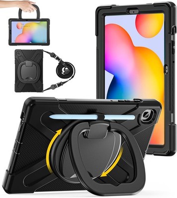 BATYUE Case for Galaxy Tab S6 Lite 10.4 Rugged 360 Stand Strap Black