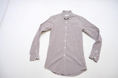 Topman Casual Button Up Dress Shirt Plaid Long Sleeve Designer Mens XS  XSMALL