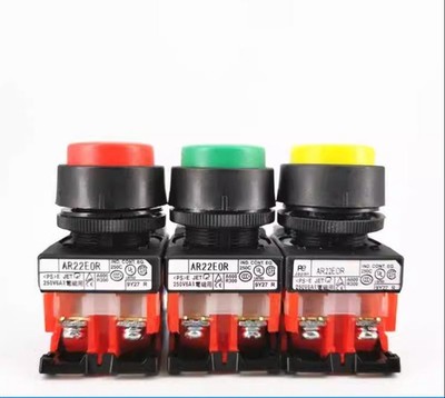 1PC New   Convex head reset button AR22EOR-10S black 1NO  #wd