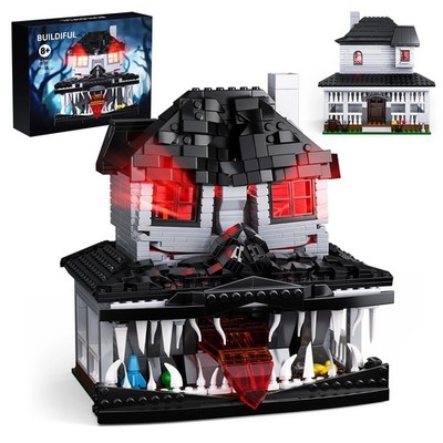 Haunted House Building Blocks Set Horror Light Model Bricks Halloween Toy