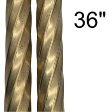Octagon Twist Brass Tubing Pipe Pole Sleeve 36" Long x 1-1/16" - Lot of 2
