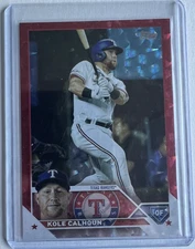 2023 Topps Series 2 - Kole Calhoun #512 Red Foil 054/199, Texas Rangers