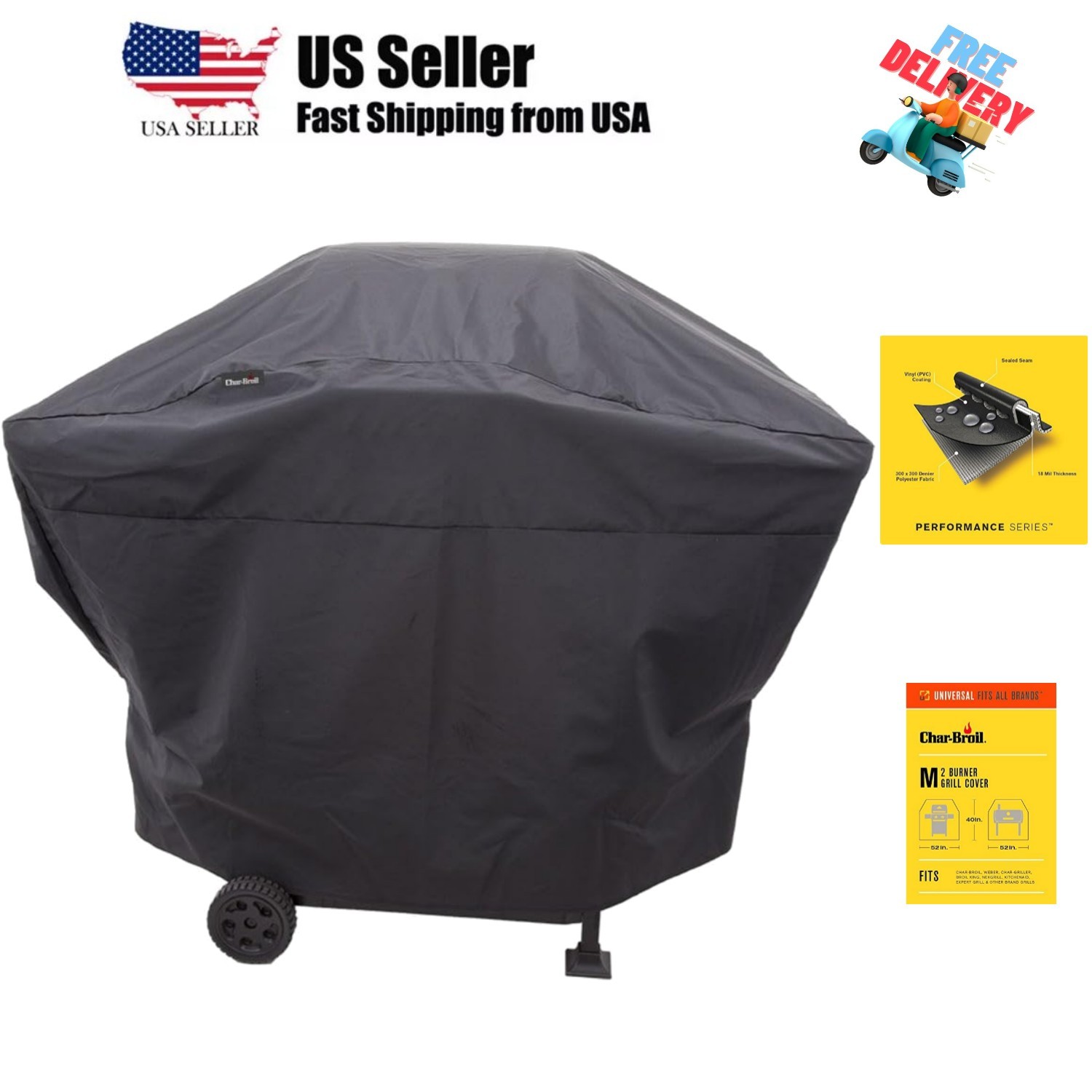 Performance Grill Cover, 2 Burner: Medium