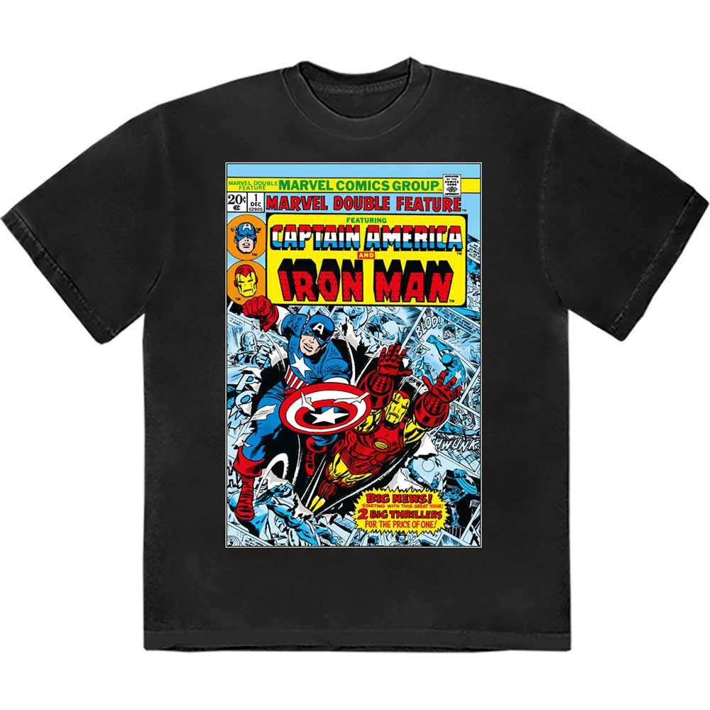 ALTRA T shirt copertina fumetto Capitan America e Iron Man
