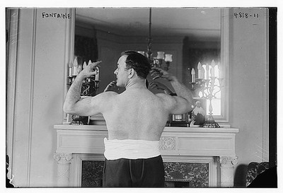 Fontaine 1910s Flexing Muscles Portrait Mirror Fireplace Bain News Service