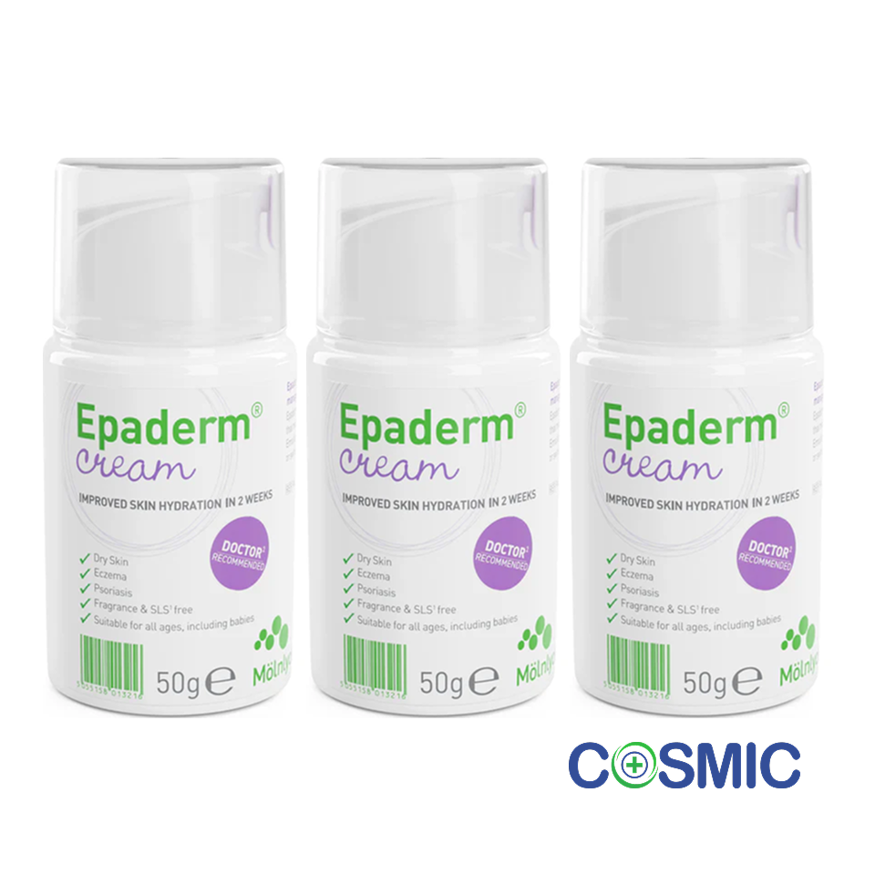 3 X Epaderm Cream 50g Emollient Moisturiser for Dry Skin Relief