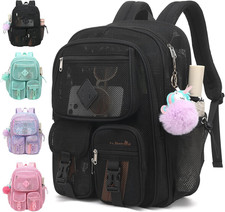 Mesh Backpack for Girls Boys, Heavy Duty Semi-Transparent Bookbag Womens Mens Ba