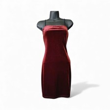 SHEIN Women's Velvet Lace-Up Back Mini Dress Wine Red Size M - INV94