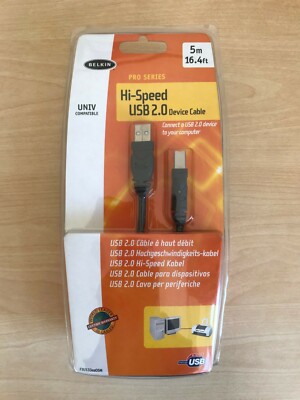 Neu Belkin Pro Series Hi-Speed USB 2.0 Gerätekabel - 5m/16ft - Univ kompatibel