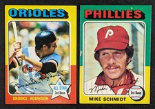 1975 Topps Baseball Star Lot 2 Cards Mike Schmidt Brooks Robinson