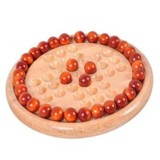 Traditional Wooden Solitaire Board Game Marble Child Educational Classic Fun Toy