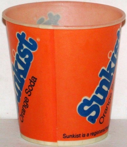 Vintage paper cup SUNKIST ORANGE SODA 4oz size unused new old stock n-mint+ cond - Picture 2 of 2