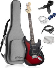 39-Inch Electric Guitar Red-Black , Full-Size Guitar Kit with Padded Gig Bag, T