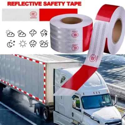 FRENTALY Conspicuity Tape CCC Approved Reflective Trailer Red White 2”x50’ /1 Roll