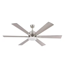 Harbor Breeze Bradbury 60" Brushed Nickel Sable/Mink Blades Light &Remot 6 Blade