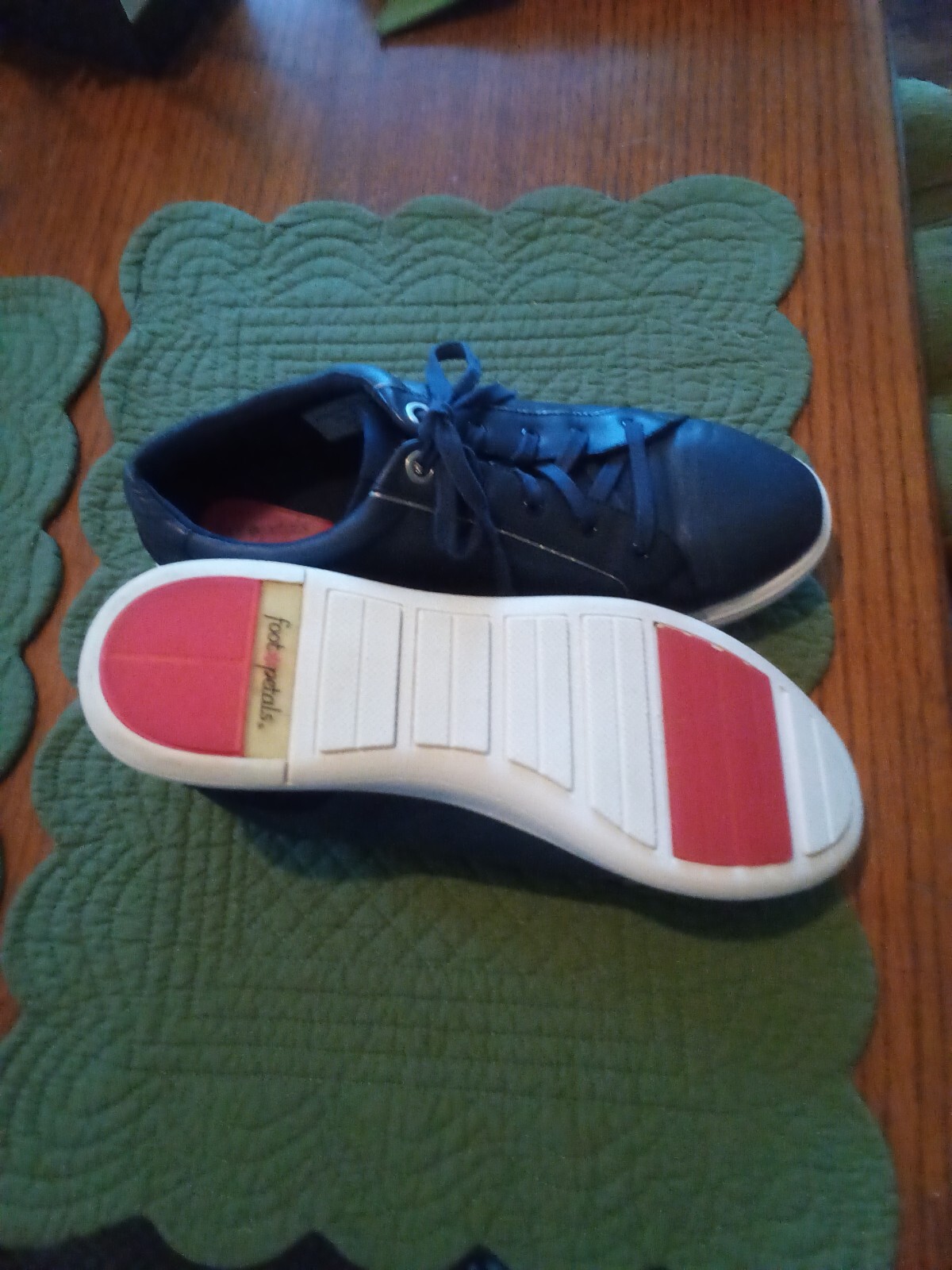 Foot Petals Navy Leather Athletic Sneaker Size 9 eBay