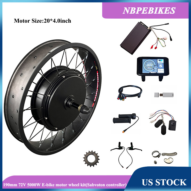 US stock:190mm 72V 5000W Fat e-bike motor wheel kit(Sabvoton 100A  controller). | eBay