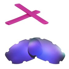 Walleva Polarized Purple Vented Lenses Purple Earsocks For Oakley Split Jacket