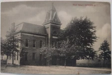 Vintage Postcard High School Rawson Ohio EB Auten Druggist Publisher AA79