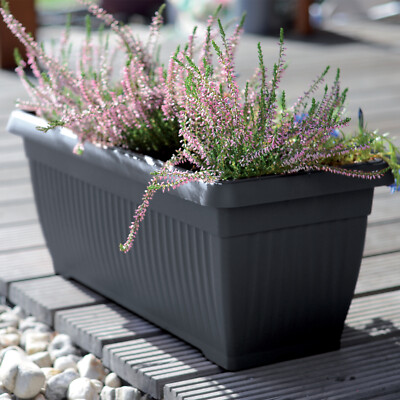 Vaso Rettangolare Resina Festonato Fioriera Giardino 60x32x28H cm terracotta | Leroy Merlin