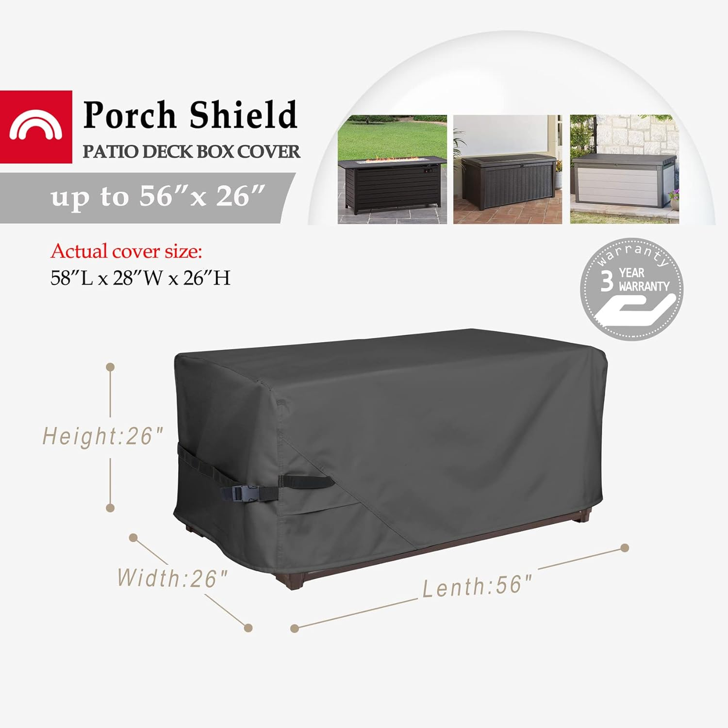 Porch Shield Patio Deck Box Storage Cover Outdoor Waterproof 600D
