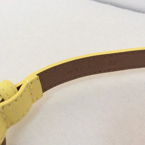 Elie Tahari Women's Belts Skinny Lot of 2 Yellow and Blue and Tan Size S/M - Picture 2 of 4