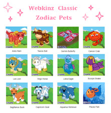 Webkinz Classic Zodiac Pets virtual code only