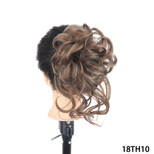Scrunchie Updo Envoltura Rizado Desordenado Pieza de Cabello Extensión de Cabello Real como Humano - Imagen 46 de 51