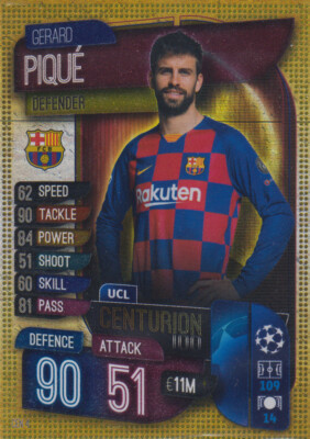 Match Attax Champions League 19/20 CEN4  - Gerard Pique UCL Centurion 2019/2020