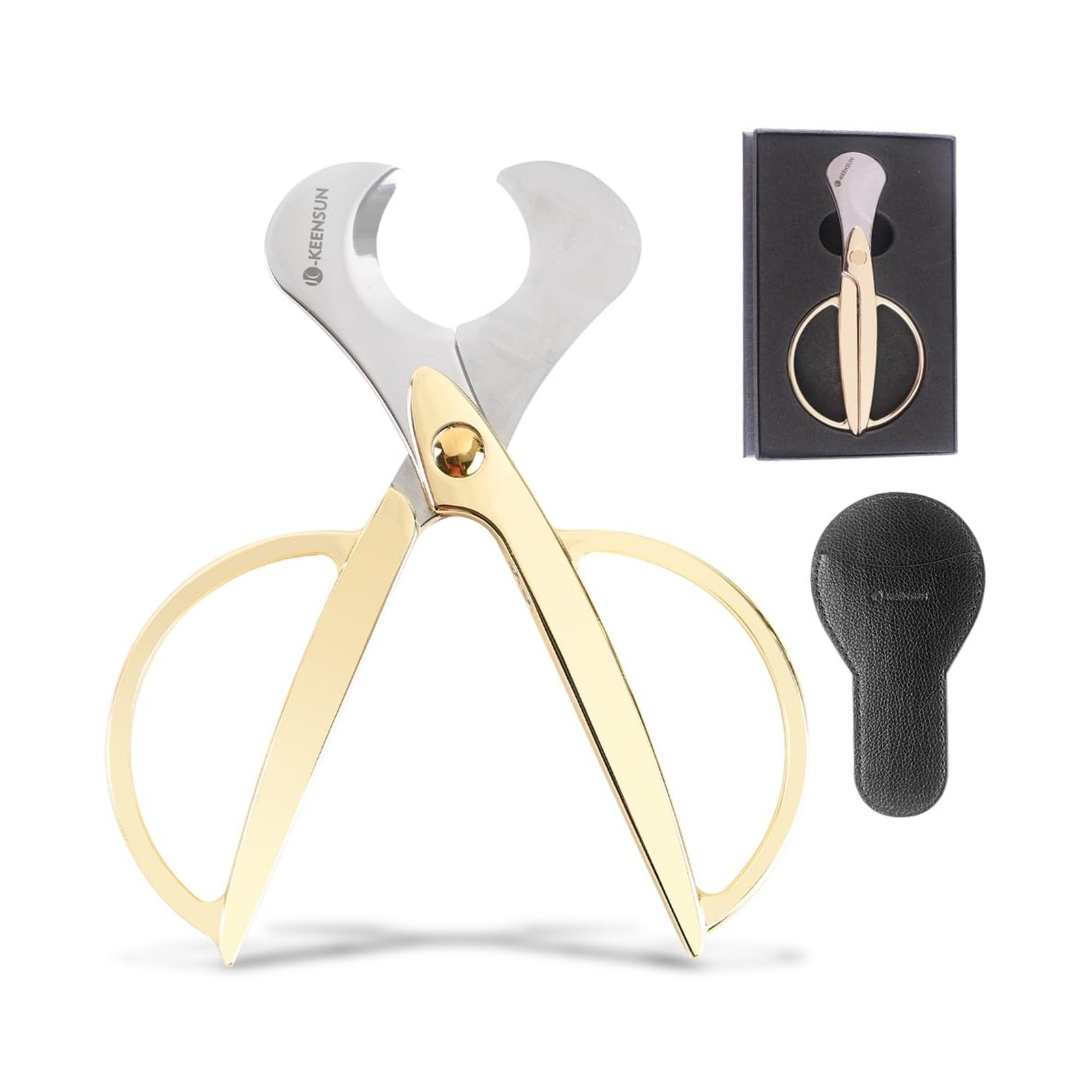 Stainless Steel Guillotine Cigar Cutter with Double Blade Straight Cut-image