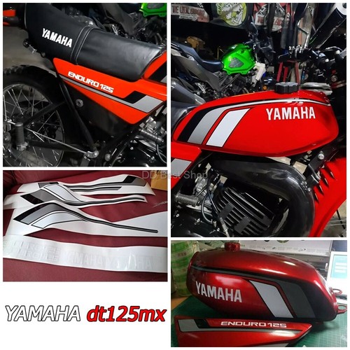Sticker Fuel Tank Gas DT125 MX Set L/R Pair Side Logo For YAMAHA ENDURO DT125 MX - Picture 3 of 14
