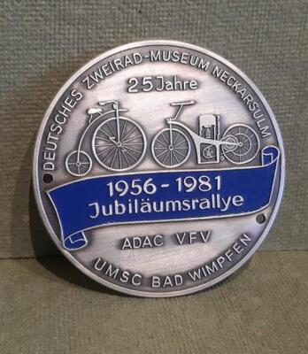 1981 25 Jahre Deutsches Zweiradmuseum Neckarsulm Rallye Plakette
