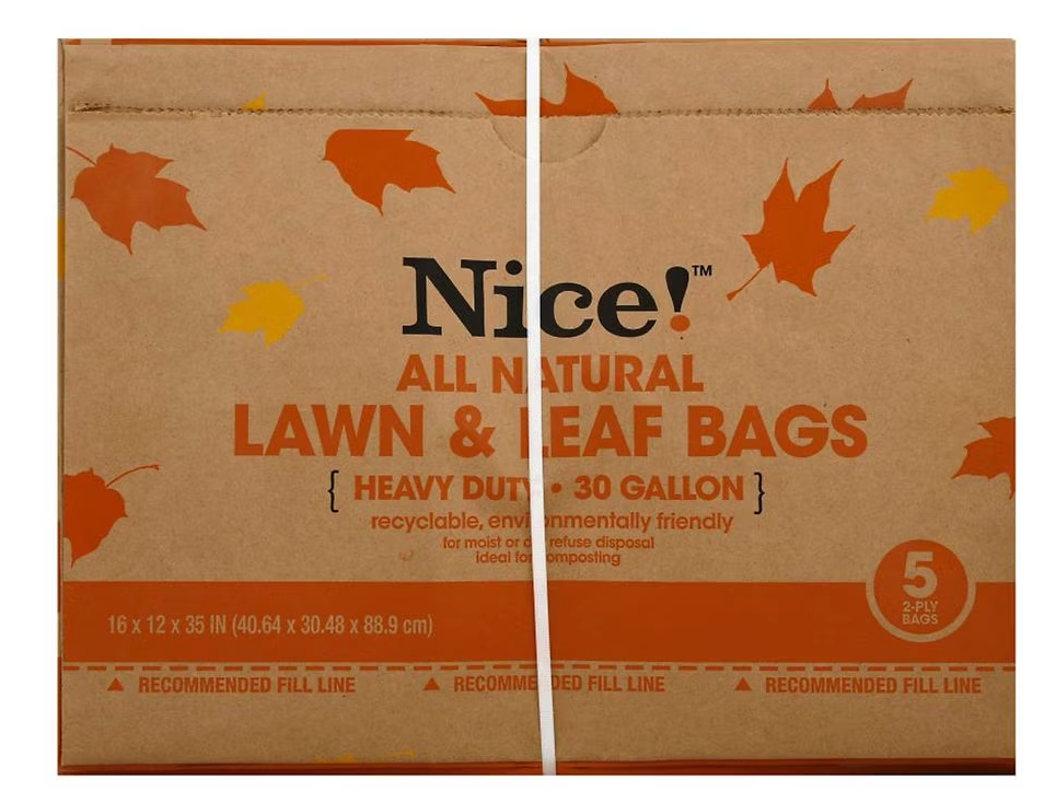 10Pack Lowe's Lawn Leaf Yard Trash Bags 30g Grass Bag Paper 2Ply