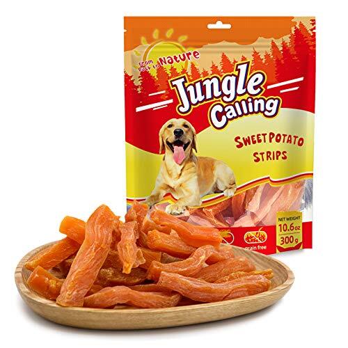 Jungle Calling Natural Sweet Potato Dog Treats, Low Fat Chews for