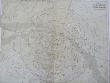 Northern Night Sky Constellations Zodiac Leo Pisces 1878 Stieler celestial map