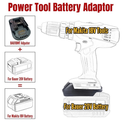 Adapter Converter For Bauer 20V Battery to For Makita 18V BL1830 BL1860 Tools - Picture 5 of 9