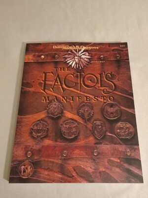 Dungeons and Dragons Softcover Reprint of Planescape The Factol's Manifesto