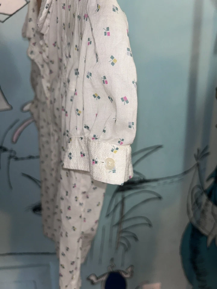 Camisa Marc Jacobs Talla 2 Blanco Lino Estampado Cuello Foto 3 de 4