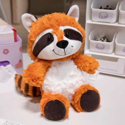 2-Piece Brown Raccoon Plush Set 14-Inch | Soft Stuffed Animals For Kids, Poseable Plush Toys