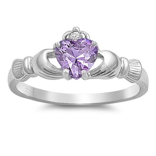 Claddagh Ring with June Birthstone 