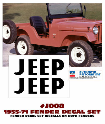 GE-QJ-J008 1955-71 JEEP - CJ5 and CJ6 FENDER NAME - DECAL LETTER SET - LICENSED