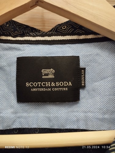 Scotch & Soda Men's Size XL Navy Monorgam Button Down Casual Shirt Regular Fit - Picture 3 of 6