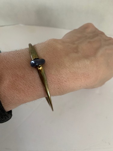 Vintage NYC Modernist ARTHUR KING Abstract Cuff Bracelet Lapis - Picture 8 of 8