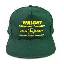 Vintage John Deere Farm Equipment Green Trucker Hat Snapback Cap Farming