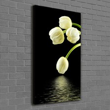 Stampa su tela Tulup arte da parete 60x120 - tulipani bianchi