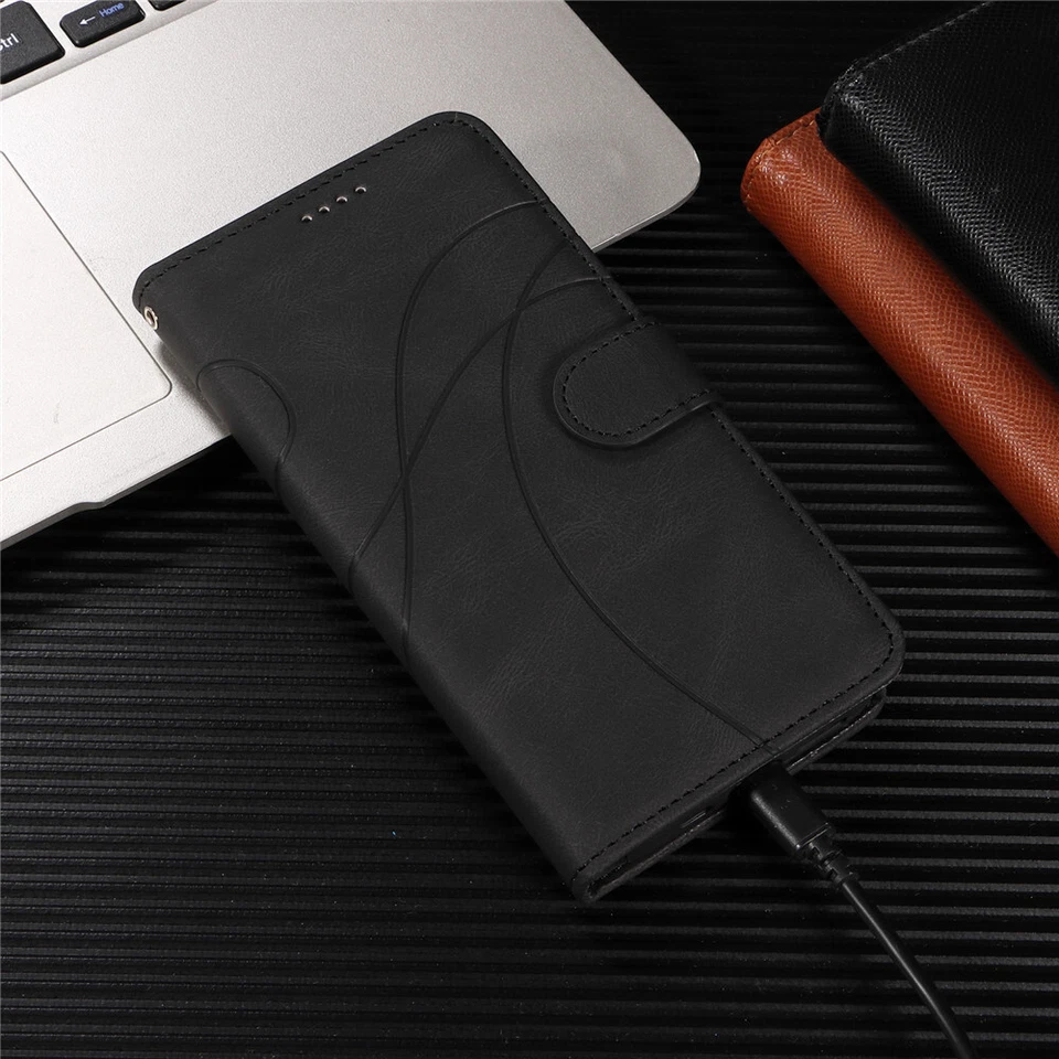 For Motorola Moto E13 E22 E32 G73 Case Leather Magnetic Wallet Slot Stand Cover - Image 4 of 4