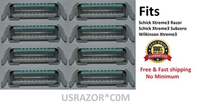 8 Schick Xtreme3 Razor Blades Fits Wilkinson Subzero Shaver Refills Cartridges